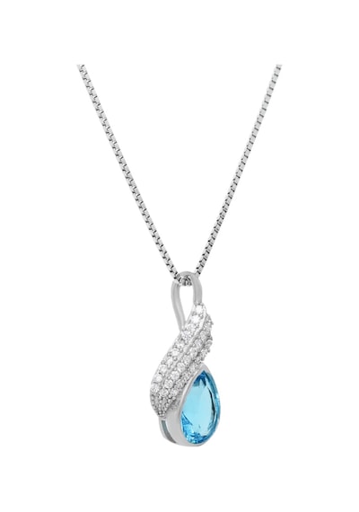 Brezza Lusso Jewelry Deniz Mavisi Damla Model Kanatlı Kadın Kolye Küpe Seti