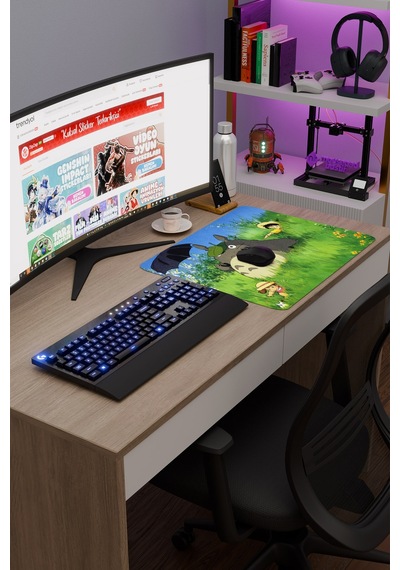 Totoro Anime V5 - 48x40 Xl Gaming Kauçuk Kaymaz Taban Mouse Pad Fare Altlığı