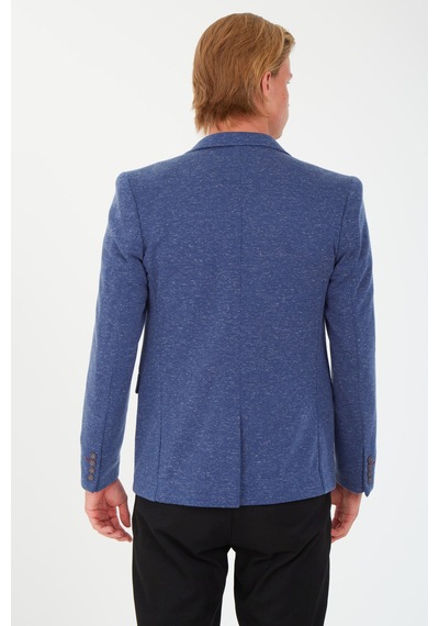 Sposo 5106 Dar Kalıp Yarım Astarlı Lacivert Erkek Blazer Ceket Lacivert