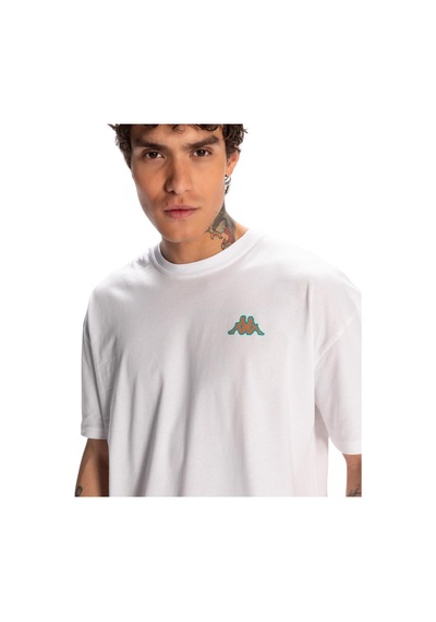 Kappa Erkek Mavi Regular Fit Tişört Beyaz