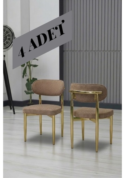 Polo Sandalye Gold Ayak 4 Adet Açık Kahve Açık Kahve
