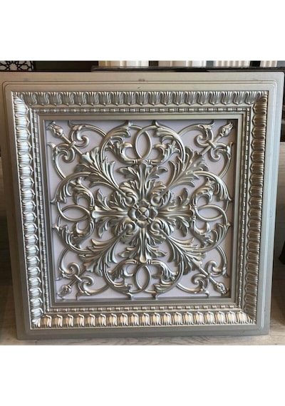 Diecor Led Döşenebilir Asma Tavan Uyumlu 60x60 Dekoratif Tavan Paneli Gümüş 60 X 60 Model:xa291
