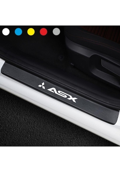 Mitsubishi Asx İçin Uyumlu Aksesuar Oto Kapı Eşiği Sticker Karbon 4 Adet Kırmızı
