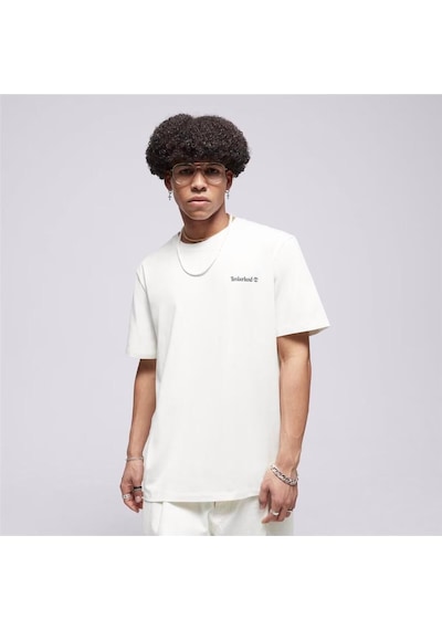 Timberland Small Linear Logo Print Tee Beyaz Erkek T-shirt-15423