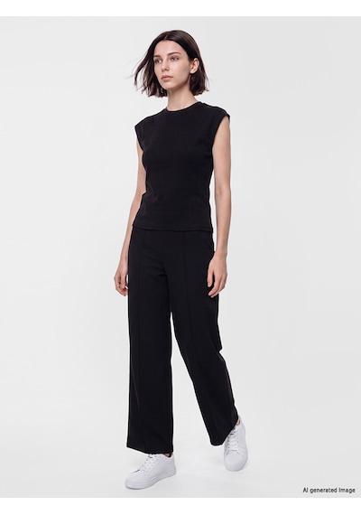 Lcw Modest Siyah Bisiklet Yaka Soft Touch Kadın Atlet