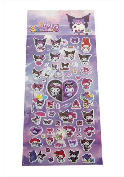 Çzgflm - 857 - Karakteri - Flzdgnkr - Kabartmalı Sticker-mor