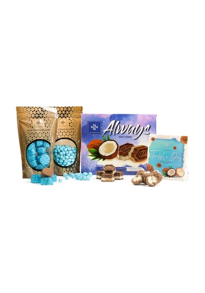4'lü Hindistan Cevizi Set (Mavi Çakıl Draje 150g, Country Hinista