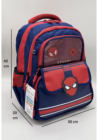 Spider Örümcek Desenli Termal Beslenmelik Ve Kalemlikli Çocuk Sırt Okul İlkokul Çantası Seti Lacivert