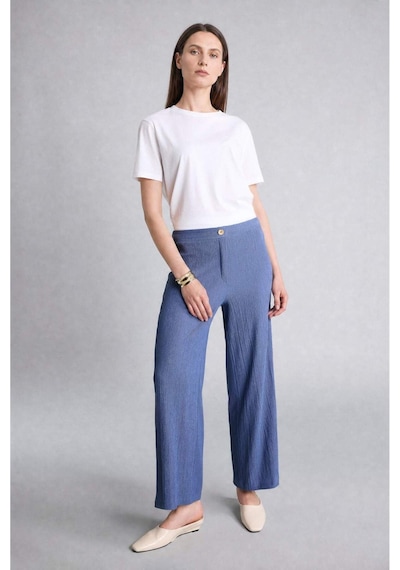 Defacto Culotte Düz Paça Bürümcük Pantolon H8605ax26hsın113 İndigo-ın113