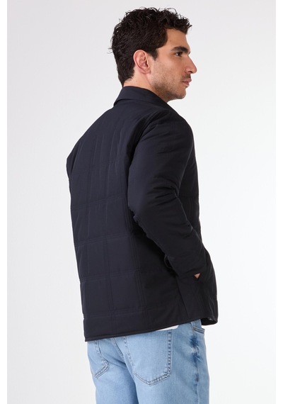 Dufy Lacivert Kapitone Erkek Mont - Slim Fit Lacivert