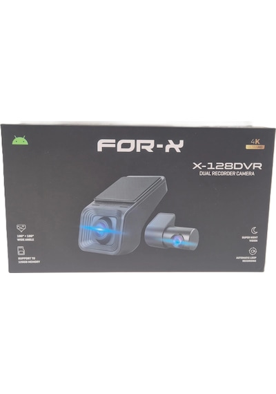 For-x 2 Kameralı 4k Araç Ön Ve Arka Kayıt Kamerası , For-x X-128dvr 4k Araç Ön Ve Arka Kamera Siyah