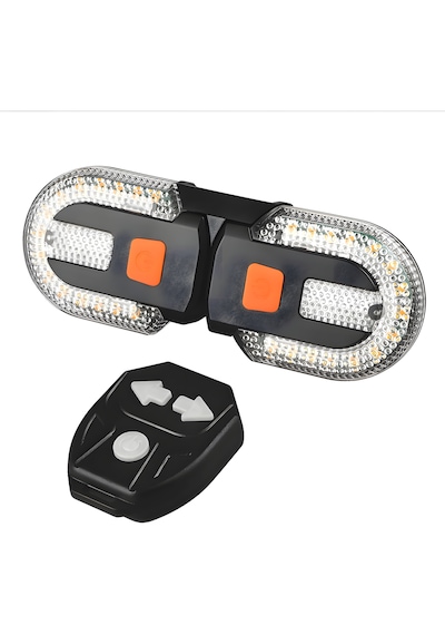 Fy-1825 Kablosuz Bisiklet Dönüş Sinyali Led Arka Lamba Usb Şarjlı, Uzaktan Kumandalı, Ipx5 Suya Dayanıklı Siyah