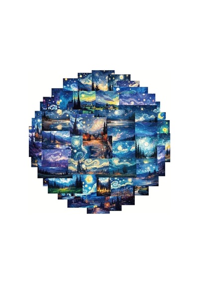 50'li Van Gogh Stickers, Sticker Seti Laptop Notebook Tablet Sticker Seti, 876486841564 1