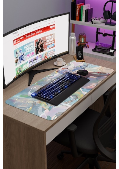 Ganyu Genshin Impact Anime Gacha V5 - 90x40 Xxl Gaming Mouse Pad Fare Altlığı