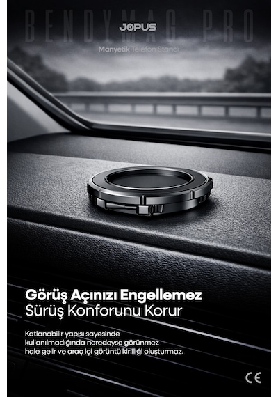 JOPUS 360° Dönebilen Magsafe Uyumlu Araç İçi Telefon Tutucu Katlanabilir Ayarlanabilir Araba Cam Masa Üstü