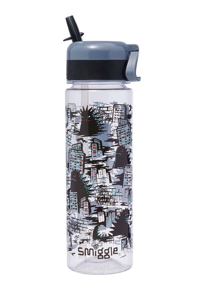 Smiggle Bright Eyes Plastik Suluk 650 Ml Gri 457627 Çok Renkli