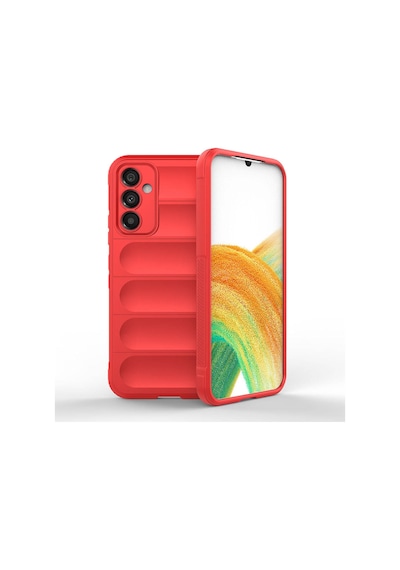 Zore Galaxy A34 Kılıf Esnek Tpu Oyuklu Arka Yüzey Tasarımlı Ogaa Etnik Silikon Kapak - Kırmızı