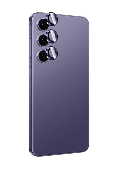 Samsung Uyumlu Galaxy S24 Plus Zore Titanium Premium Temperli Kamera Lens Koruyucu Mor