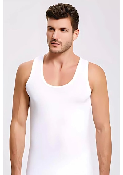 Mtm My The Mall İlke Lycra Bambu Erkek Atlet Beyaz
