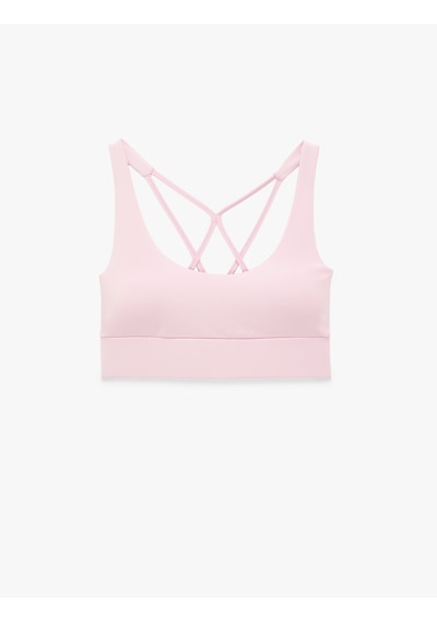 Koton Slim Fit Kolsuz U Yaka Sırt Detaylı Sporcu Sütyeni Pembe 6sak30191nk Gülkurusu