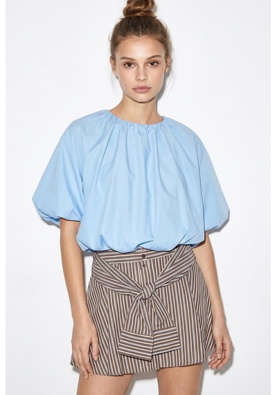 Shade Kadın Bisiklet Yaka Poplin Balon Bluz Db261004 60286231 - Bebe Mavisi Shade Kadın Bisiklet Yaka Poplin Balon Bluz Db261004 60286231 - Bebe Mavisi