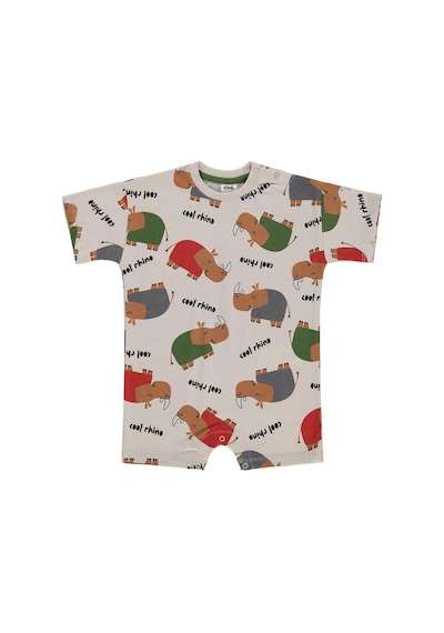 Civil Baby Cool Rhino Baskılı 6-18 Ay Tulum - Bej Taş Rengi