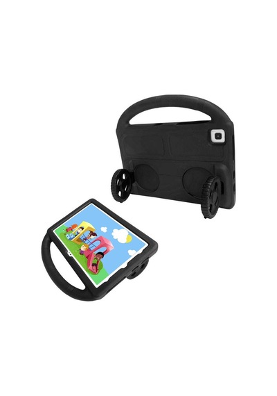 Galaxy T720 Tab S5e Uyumlu Zore Wheel Car Tekerlek Standlı Tablet Eva Silikon Kılıf-mor Tablet Kılıfı
