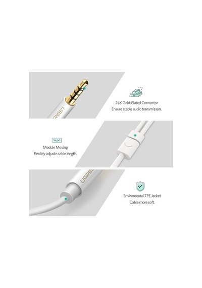 Mikrofon Ve Kulaklık Ayırıcı 3.5 Mm Y Kablo Beyaz