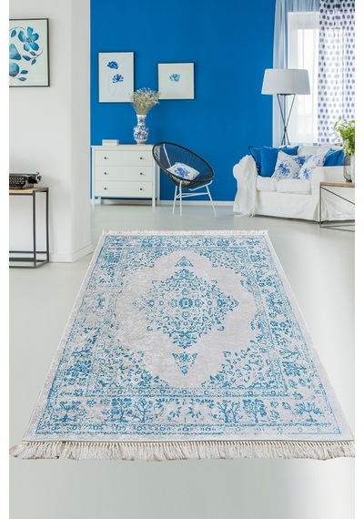 Loris Blue Djt 160X230 Cm Yıkanabilir Kaymaz Taban Halı