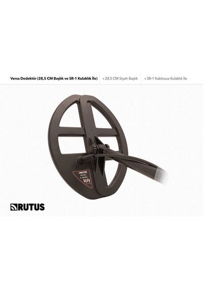Rutus Versa Dedektör Sr-1 Kablosuz Kulaklık Ve 28,5cm Dd Başlık İle Metal Dedektörü