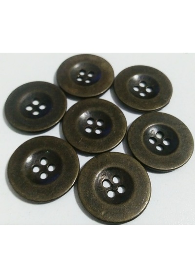 Antik Sarı Renkli 23mm. 7 Adet Metal Düğme