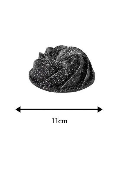 11 Cm Rüzgar Gülü Döküm Mini Kek Kalıbı Porsiyonluk Kaydırmaz Taban Siyah