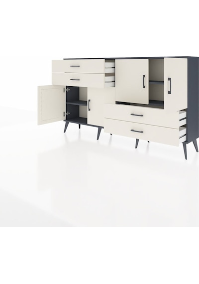 Arges Konsol 3 Raflı 4 Çekmeceli 4 Kapaklı 176x30x99 Antrasit-ayt Antrasit-aytaşı Arges Konsol 3 Raflı 4 Çekmeceli 4 Kapaklı 176x30x99 Antrasit-ayt Antrasit-aytaşı