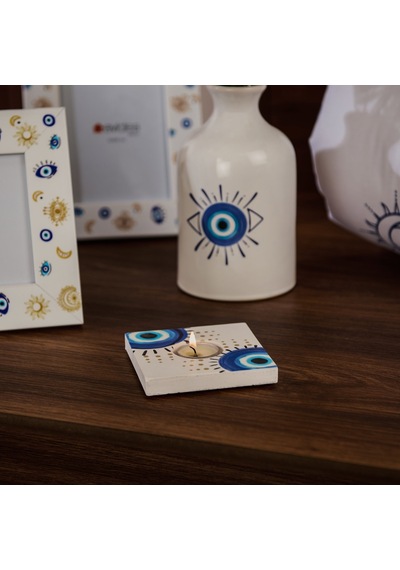 Deco Totemic Tealight Mum Ve Mumluk - Renkli - 10x10 Cm