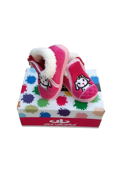 Akınalbella Yünlü Bebek Panduf Kız Pembe1