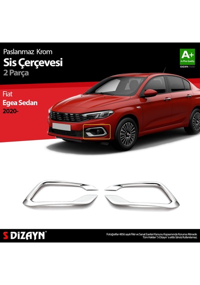 S-Dizayn Fiat Egea Sedan Krom Sis Çerçevesi 2 Prç. 2020 Üzeri