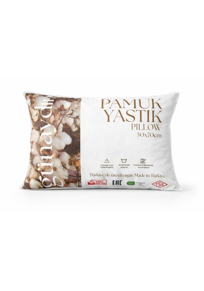 Günaydın Pamuk Yastık , Nefesalan Doku ,organik Pamuk, Kapitoneli , Çantalı , 50x70 Yastık Beyaz