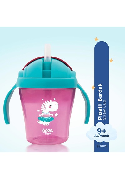 Wee Baby Pipetli Bardak Pembe Renkli Çok Renkli