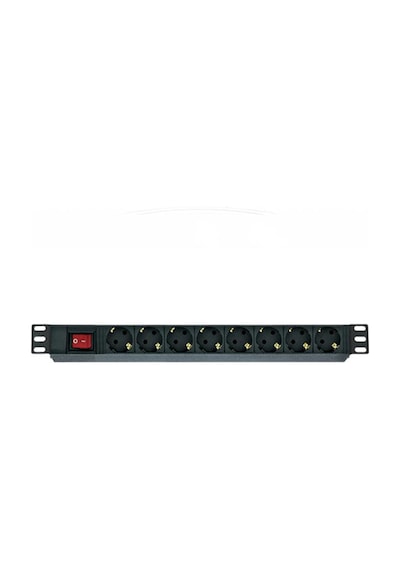 Lande 8 Grup Priz 19'' 1U On/Off Aydınlatmalı Anahtarlı