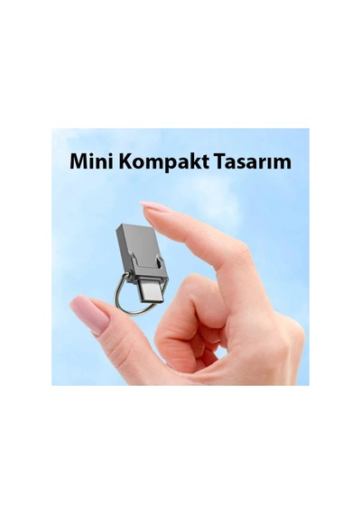 Type-c Usb Otg 64gb Flash Bellek 100mb/s Hızlı Ve Çift Uçlu Gri