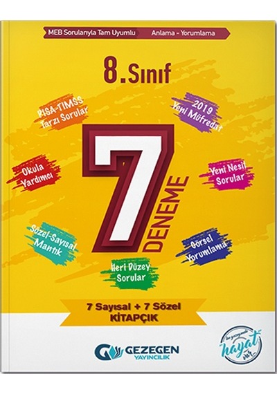 Yeni 8.Sınıf 7'li Deneme Gezegen Yayınları