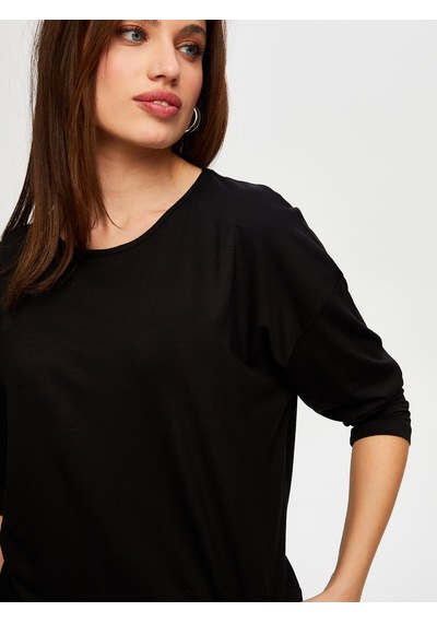 Yuvarlak Yaka Uzun Kol T-shirt B00019-1 B00019-110 Siyah