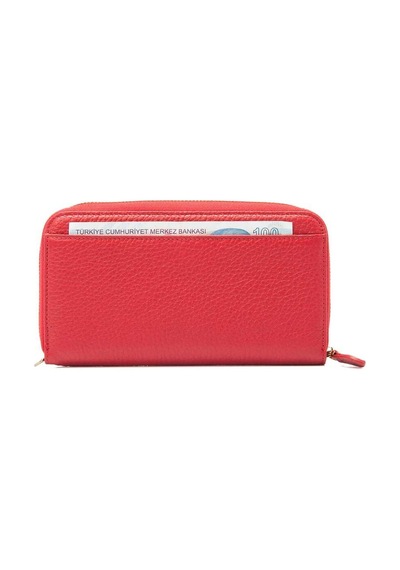 Tergan Kırmızı Deri Kadın Cüzdan - S1cb00005734-b68 Kırmızı