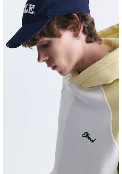 Vamos Renk Bloklu Kapüşonlu Sweatshirt Sarı