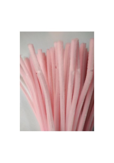 100 Adet Açık Pembe Şönil, Çiçek Yapımına Uygun Tüylü Tel, 30 Cm 6mm