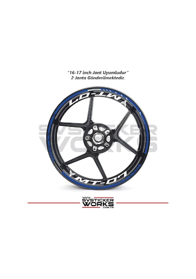 Yamaha Mt-07 Jant Sticker Dış Ve İç Set Sticker Jant Şeridi Mavi