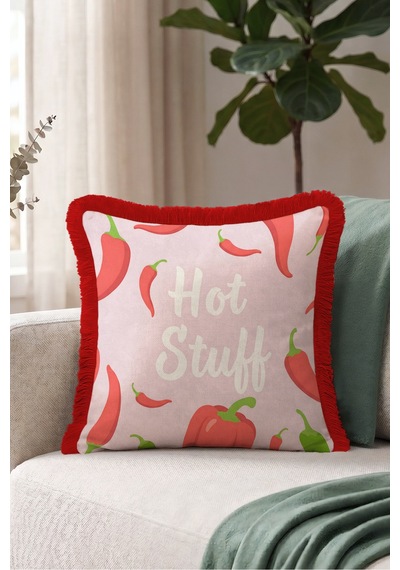 Hot Stuff Biber Pop Art Saçaklı Yastık Kılıfı - Retro Pembe Kırmızı Bordo Püsküllü Kırlent Kılıfı Serin Yörünge Nektar Hot Stuff Biber Pop Art Saçaklı Yastık Kılıfı - Retro Pembe Kırmızı Bordo Püsküllü Kırlent Kılıfı Serin Yörünge Nektar
