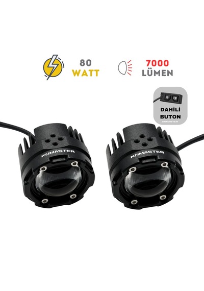 Knmaster Blazıon 80w 3 Renkli Motosiklet Led Sis Farı 1