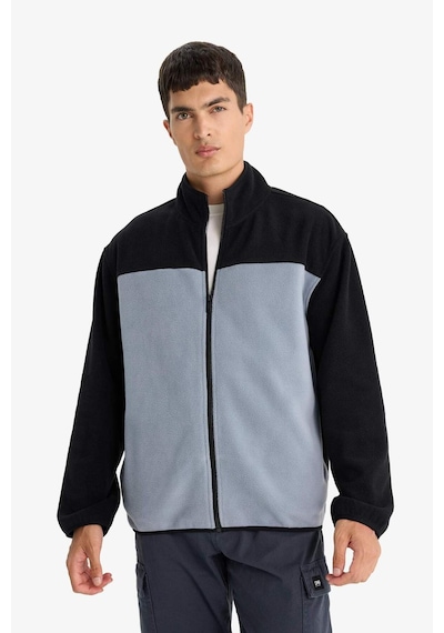 Defacto Relax Fit Yarım Balıkçı Yaka Fermuarlı Polar Hırka F0449ax25aubk81 Siyah-bk81