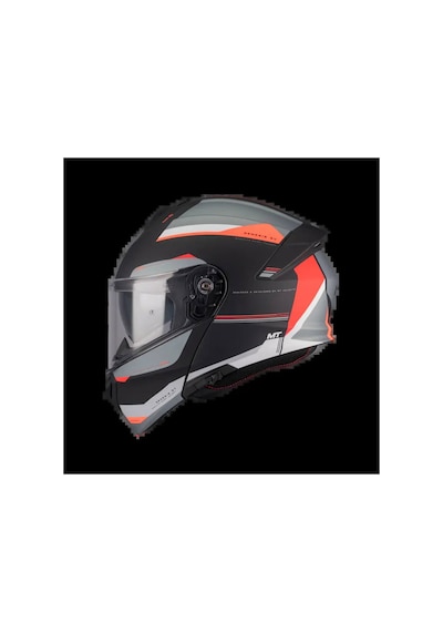 Mt Genesis Sv Raccoon B5 Çene Açılır Kask Siyah - Beyaz - Kırmızı